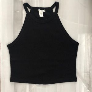 Black high neck crop top